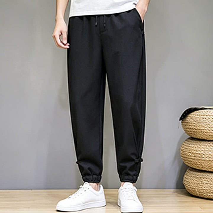 Buddha Stones Pantalones capri lisos informales de verano con cordón ajustable para hombre, corte ajustado y bolsillo. - image 20