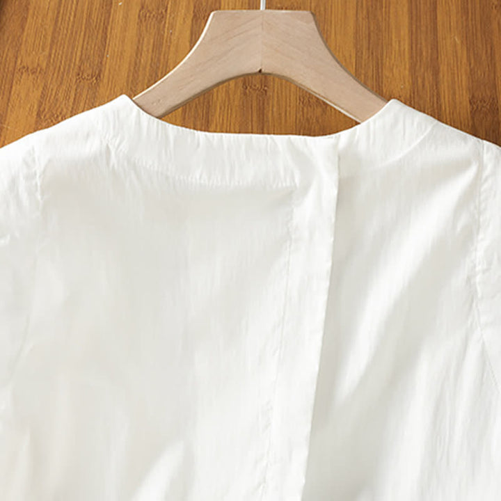 Buddha Stones Camiseta sin mangas minimalista de verano con diseño irregular en la espalda para mujer. - image 12