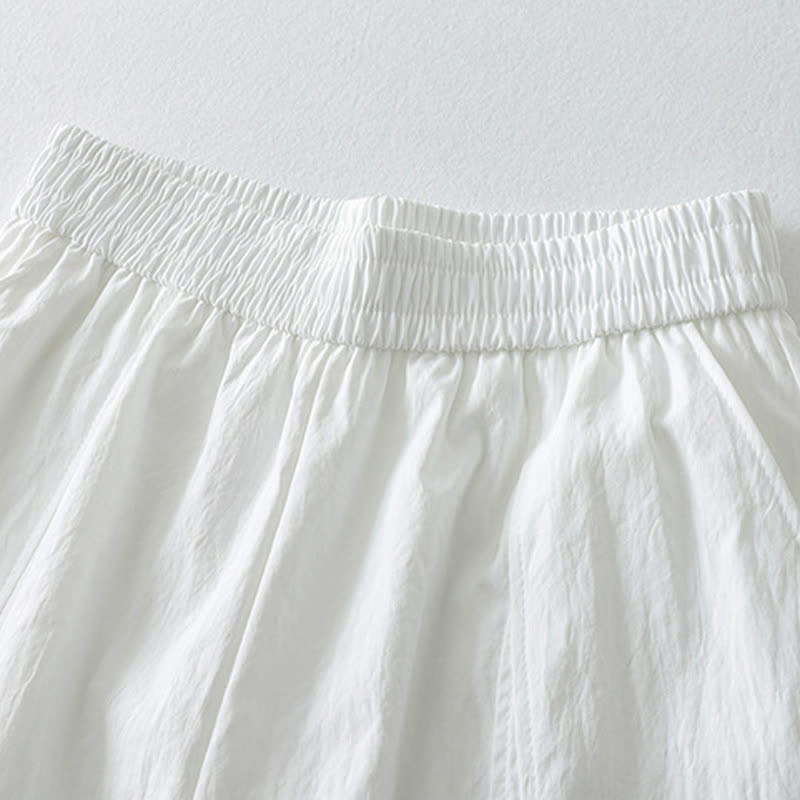 Buddha Stones Pantalones tobilleros minimalistas de verano con volantes en el bajo, estilo harem para mujer con bolsillos. - image 16