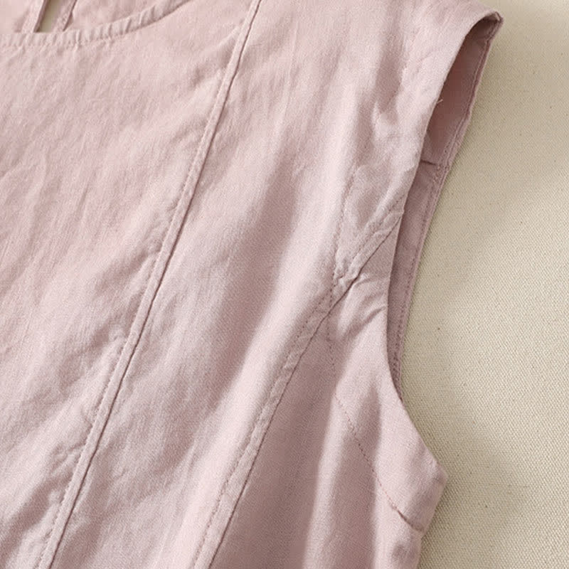 Buddha Stones Camiseta sin mangas elegante y casual de verano para mujer. - image 6