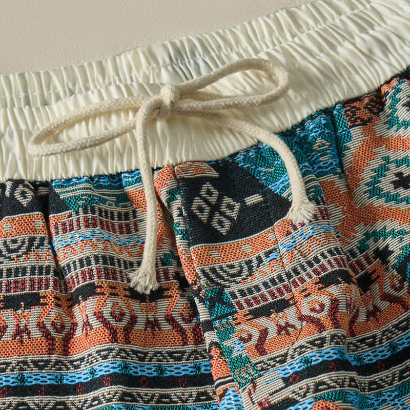 Pantalones cortos de hombre con estampado geométrico, estilo bohemio, con cordón ajustable y bolsillos, estampado Buddha Stones, ideales para el verano. - image 11