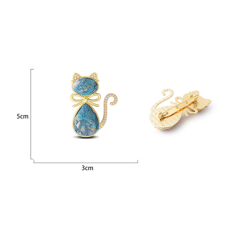 Buddha Stones Broche de pureza con lazo de gato de brocado Canción de perlas - image 14