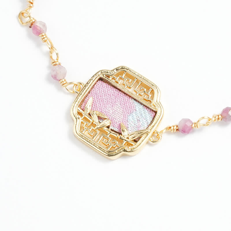 Buddha Stones Pulsera neochina con dije de brocado y perlas "Pureza de Perla" - image 3