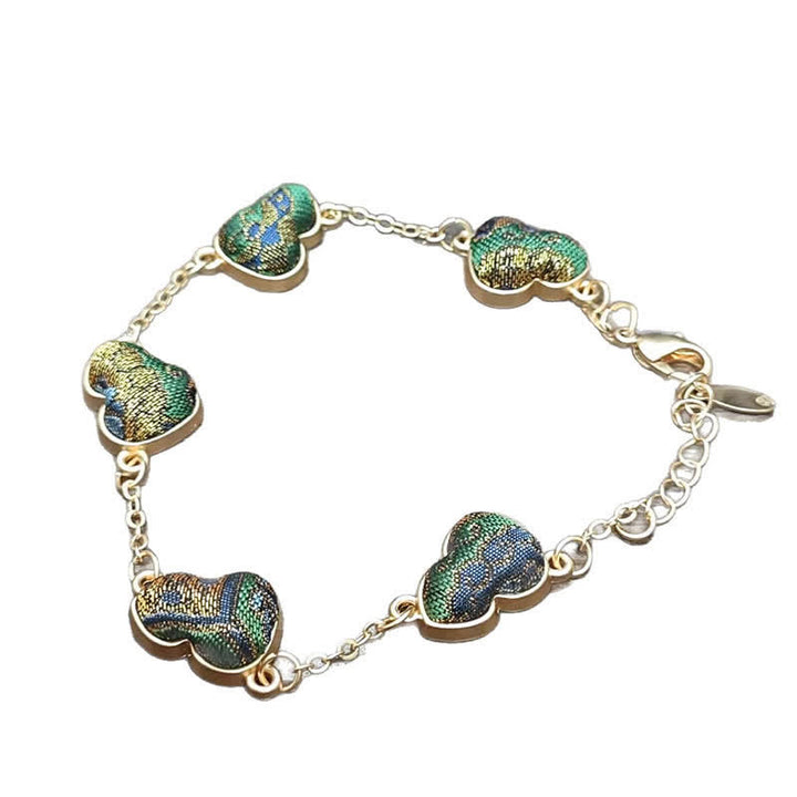 Buddha Stones Canción Brocado Calabaza Ondulaciones de Agua Buena Fortuna Pulsera Vintage China - image 7