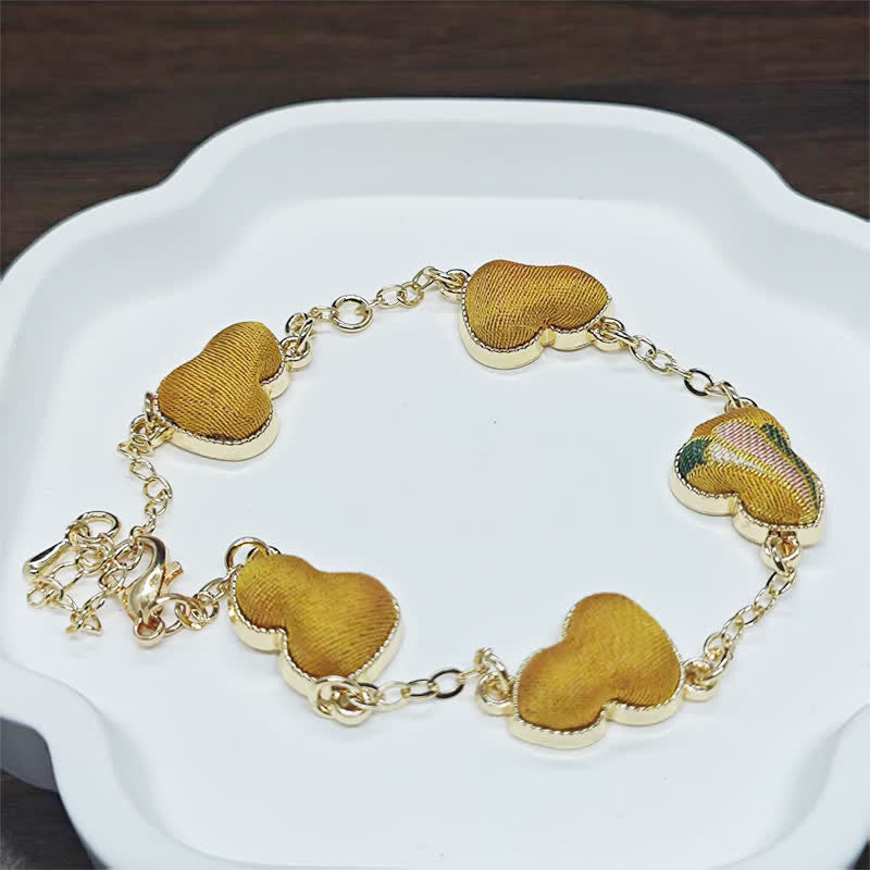 Buddha Stones Canción Brocado Calabaza Ondulaciones de Agua Buena Fortuna Pulsera Vintage China - Cúrcuma (mismo tono de color – el patrón varía) - image 10