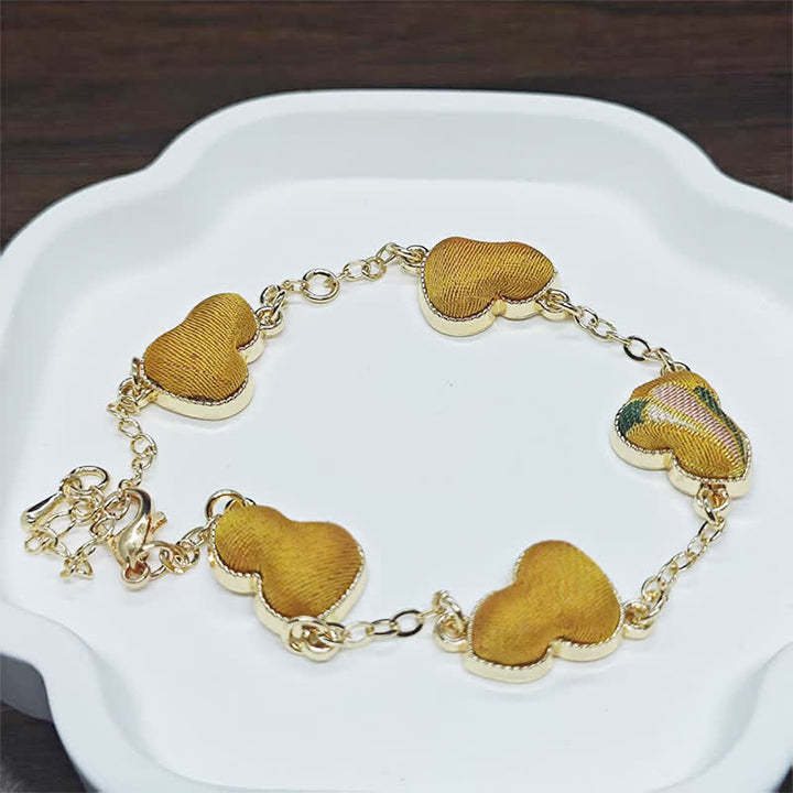 Buddha Stones Canción Brocado Calabaza Ondulaciones de Agua Buena Fortuna Pulsera Vintage China - Cúrcuma (mismo tono de color – el patrón varía) - image 10