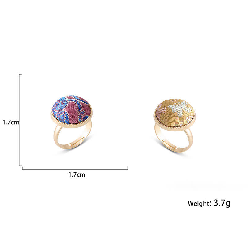 Buddha Stones Anillo redondo elegante bordado en brocado Song - image 18
