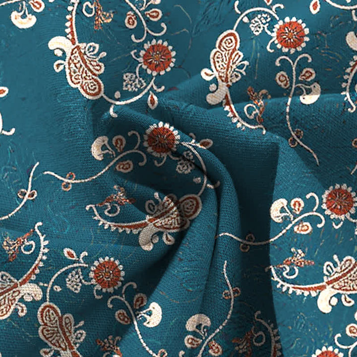 Buddha Stones Pantalones de mujer de algodón y lino con estampado floral bohemio, cintura elástica y pernera ancha con bolsillos. - image 4
