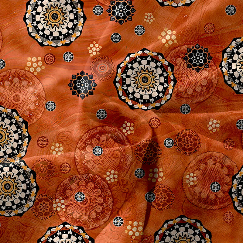 Buddha Stones Vestido midi de verano informal estilo bohemio con estampado de medallón de mandala para mujer, sin mangas y con bolsillos. - image 3