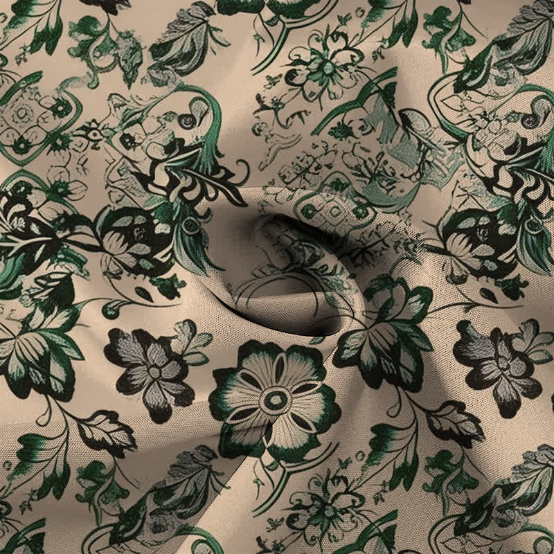 Buddha Stones Camisa de manga corta para hombre con botones y estampado floral tropical, resistente a las arrugas. - image 2