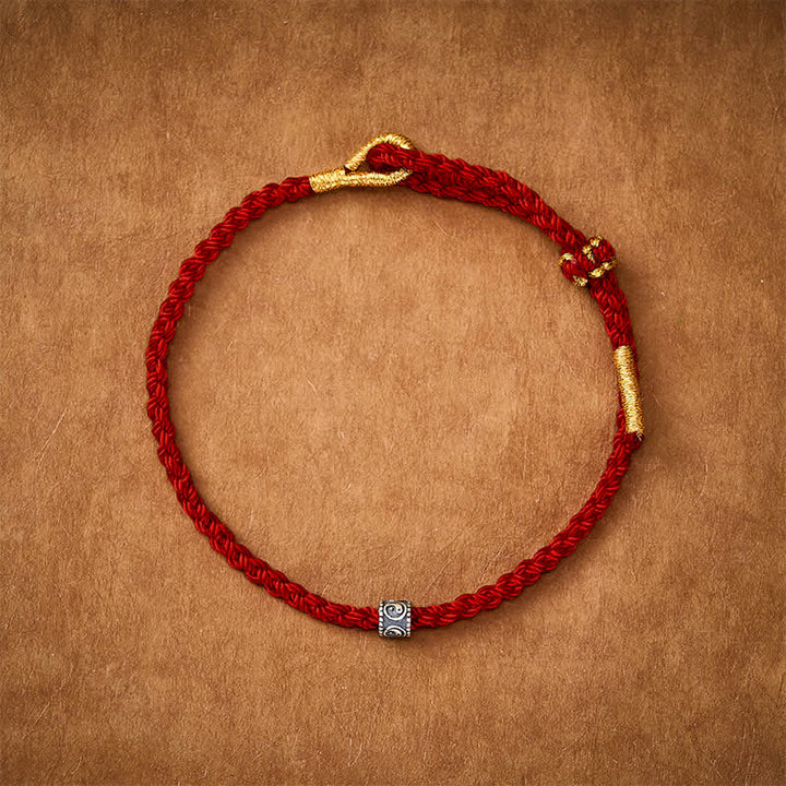 Buddha Stones Pulsera minimalista tejida a mano con hilo negro y rojo y diseño Yin Yang para protección. - image 8