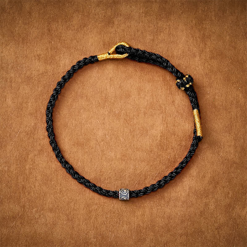 Buddha Stones Pulsera minimalista tejida a mano con hilo negro y rojo y diseño Yin Yang para protección. - image 12