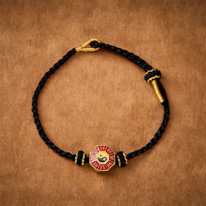 Buddha Stones Pulsera ajustable de protección con monedas chinas Bagua de hilo rojo trenzado - image 11