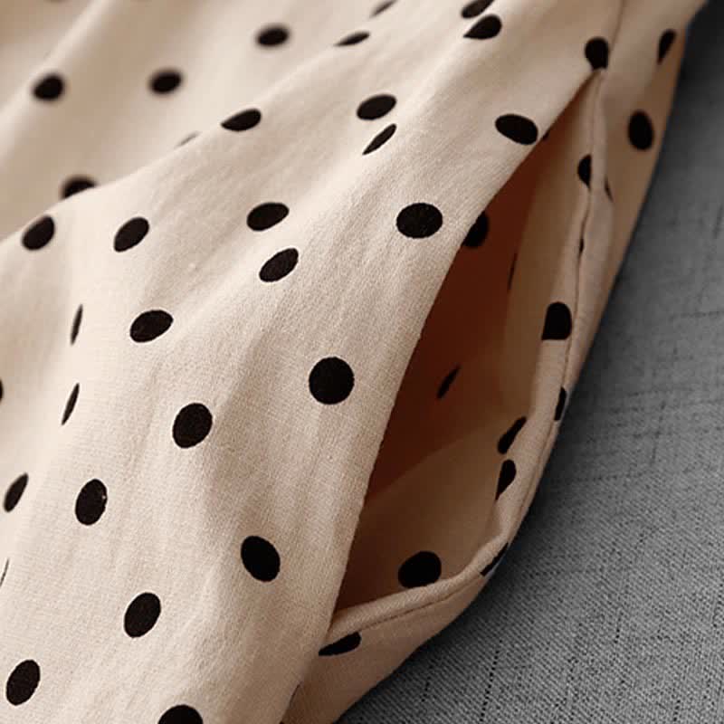 Buddha Stones Vestido de verano vintage sin mangas con estampado de lunares para mujer - image 6