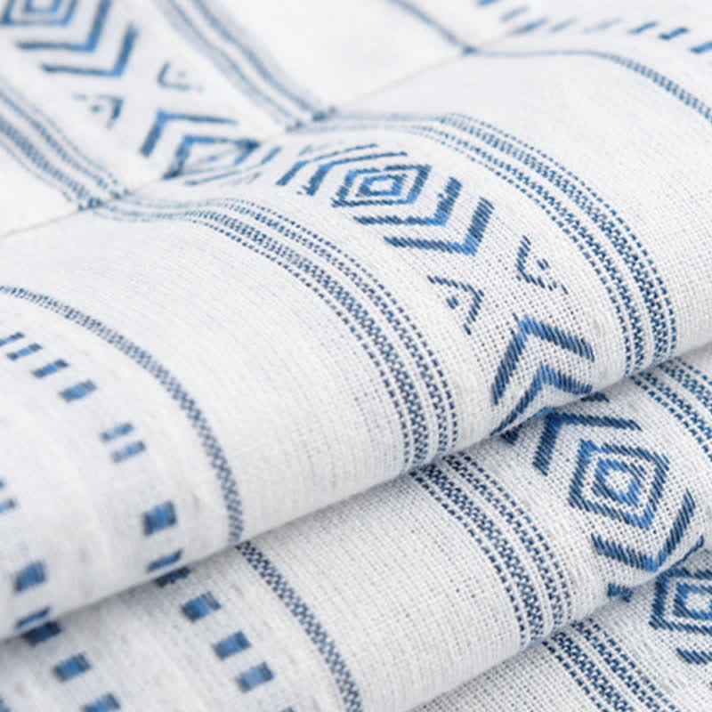 Buddha Stones Camisa de manga corta para hombre, estilo casual de verano, clásica, abotonada, a rayas, con bolsillo de parche. - image 6