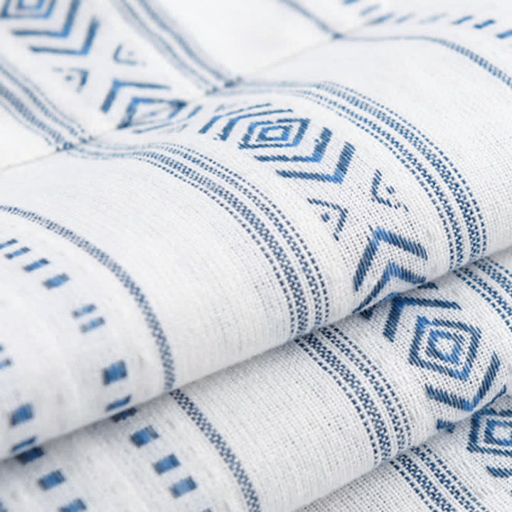 Buddha Stones Camisa de manga corta para hombre, estilo casual de verano, clásica, abotonada, a rayas, con bolsillo de parche. - image 6