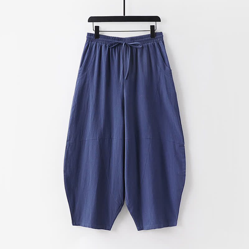 Buddha Stones Conjunto de 2 piezas para primavera/verano, estilo casual Tang, camisa con cordón ajustable, pantalones cortos lisos, ropa de meditación para hombre con bolsillo. - image 9