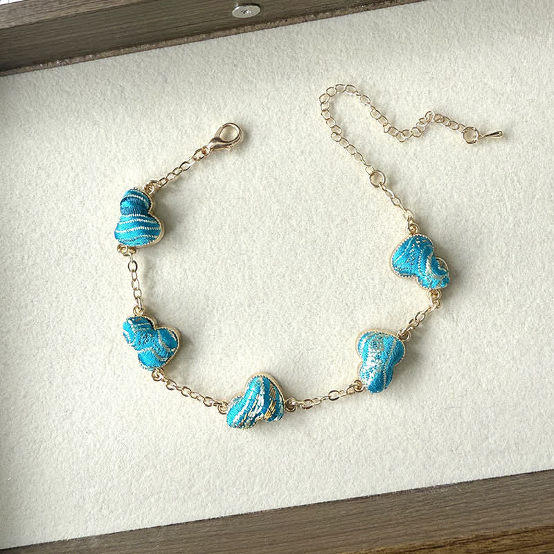 Buddha Stones Pulsera Song Brocade Copper Pumpkin Blessing Gold Tone - Azul (mismo tono de color, el estampado varía) - image 3