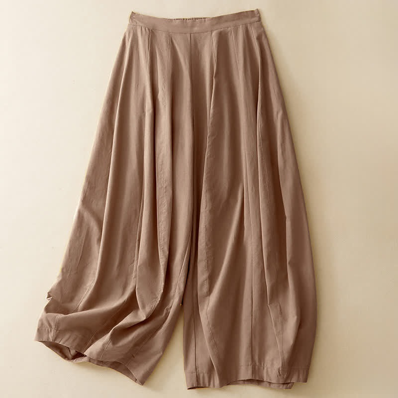 Buddha Stones Pantalones cortos minimalistas informales de verano para mujer, estilo harem, con bolsillo. - Broncearse - US12, UK/AU16, EU44 (2XL) - image 0