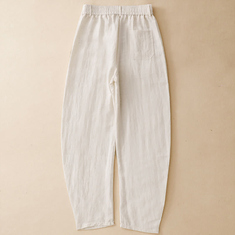 Buddha Stones Pantalones tobilleros casuales de verano con botones y cremallera, estilo harem para mujer, con bolsillo. - image 16