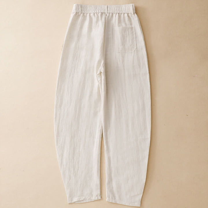 Buddha Stones Pantalones tobilleros casuales de verano con botones y cremallera, estilo harem para mujer, con bolsillo. - image 16