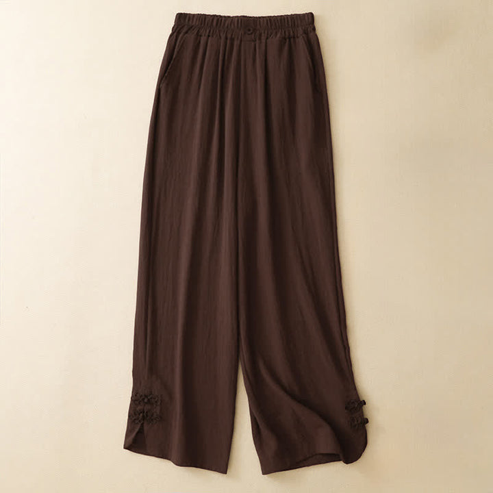 Buddha Stones Pantalones cortos casuales de verano con bordado liso para mujer, estilo harem, con bolsillo. - Marrón silla de montar - US8-10, UK/AU12-14, EU40-42 (2XL) - image 15