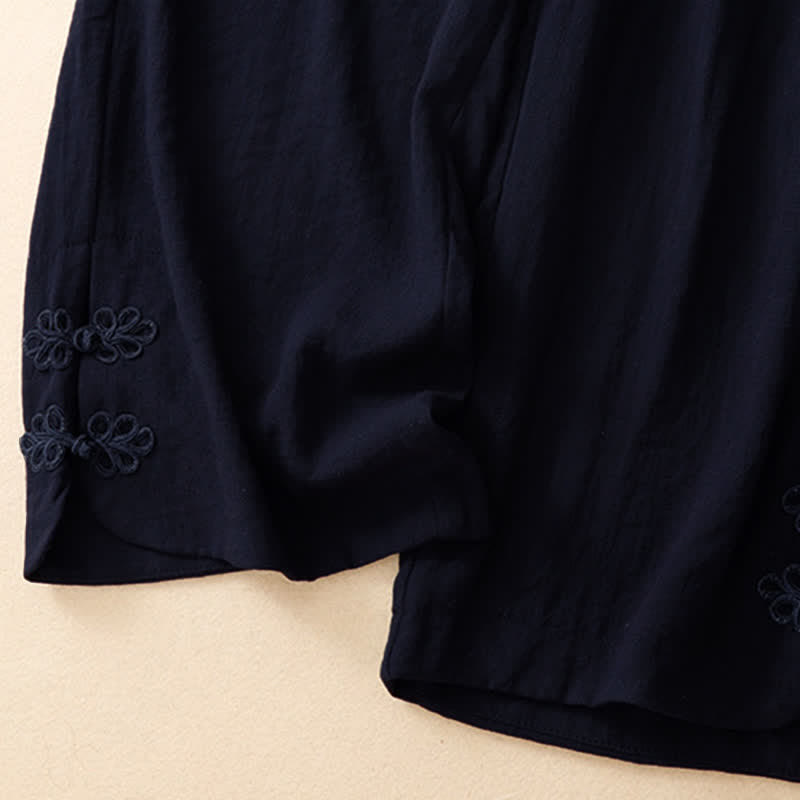Buddha Stones Pantalones cortos casuales de verano con bordado liso para mujer, estilo harem, con bolsillo. - image 14