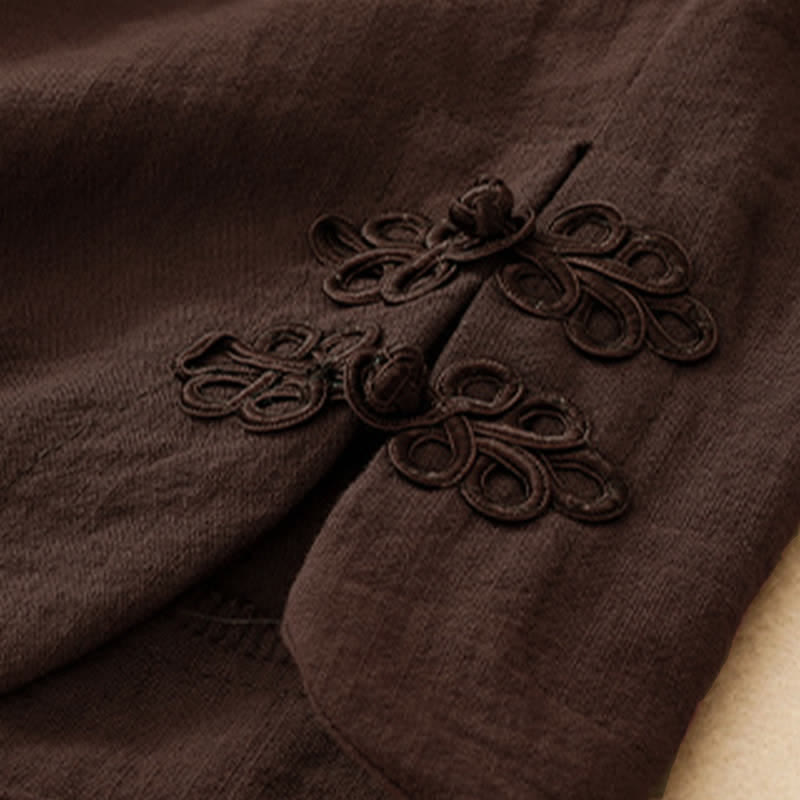 Buddha Stones Pantalones cortos casuales de verano con bordado liso para mujer, estilo harem, con bolsillo. - image 18