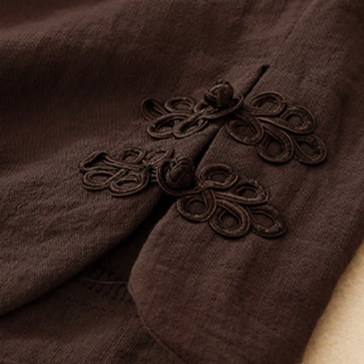 Buddha Stones Pantalones cortos casuales de verano con bordado liso para mujer, estilo harem, con bolsillo. - image 18