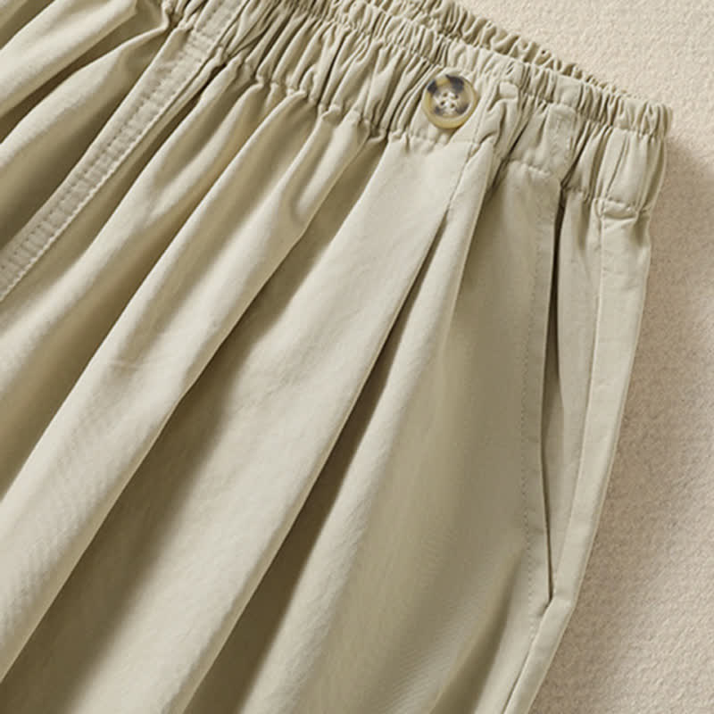 Buddha Stones Pantalones cortos minimalistas de verano para mujer con bolsillo - image 1