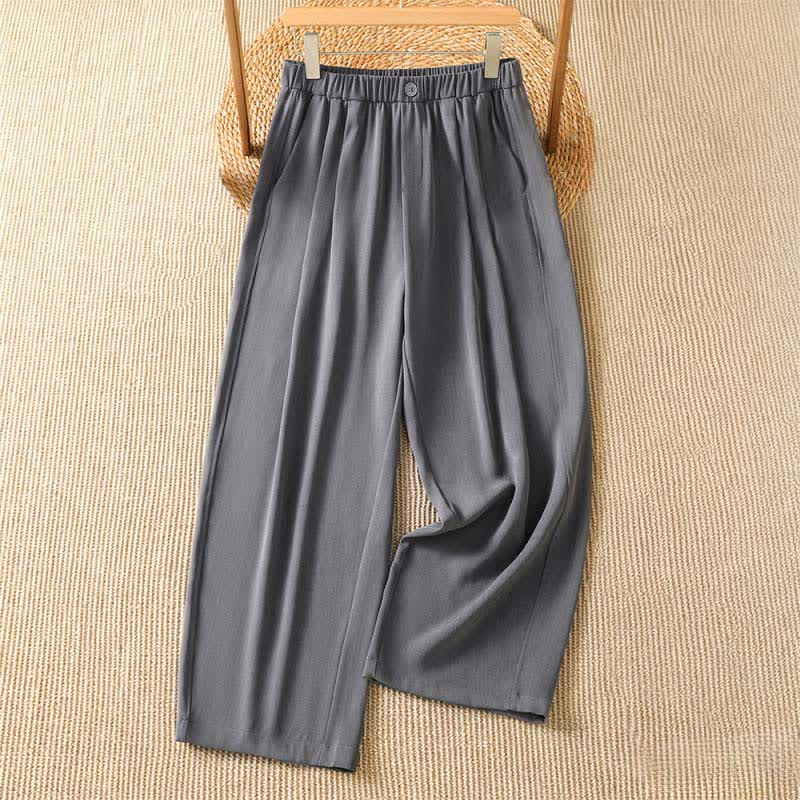 Buddha Stones Pantalones cortos minimalistas informales de verano para mujer, estilo harem, con bolsillo. - Gris pizarra - US8-10, UK/AU12-14, EU40-42 (2XL) - image 0