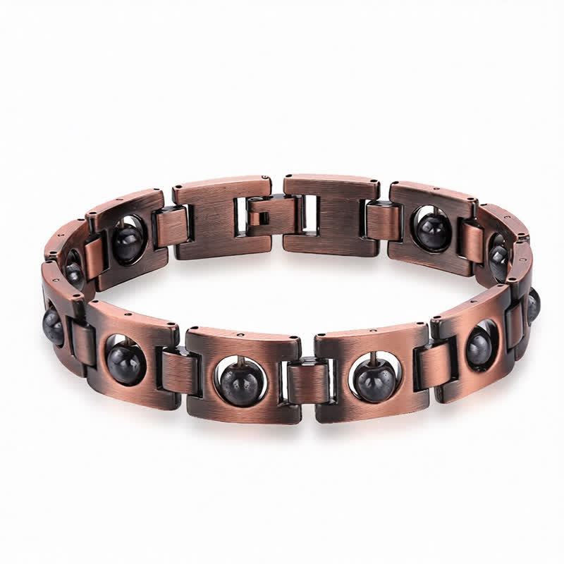 Buddha Stones Pulsera vintage magnética con conexión a tierra chapada en cobre - image 1