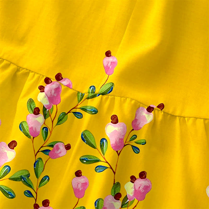 Buddha Stones Vestido midi de verano informal para mujer con estampado floral en el borde y bolsillos. - image 1
