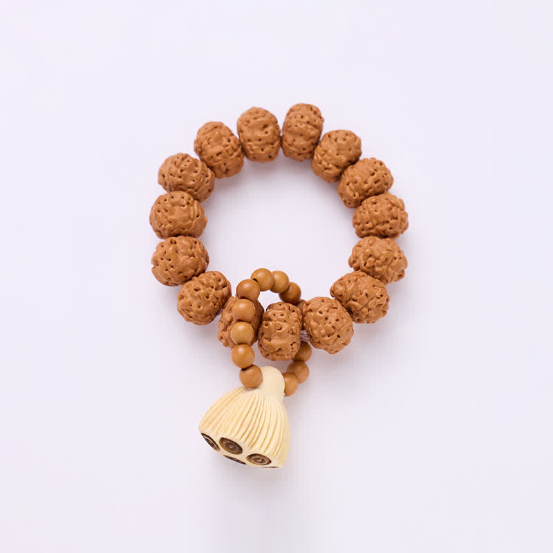 Buddha Stones Colgante de vaina de loto con semillas de vajra, pulido a mano, con cuentas táctiles para meditación. - image 4