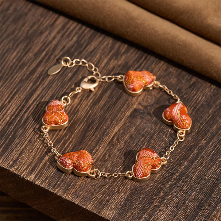 Buddha Stones Canción Brocado Calabaza Ondulaciones de Agua Buena Fortuna Pulsera Vintage China - image 2