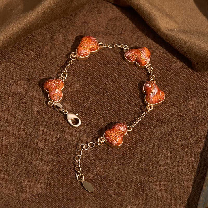 Buddha Stones Canción Brocado Calabaza Ondulaciones de Agua Buena Fortuna Pulsera Vintage China - image 1