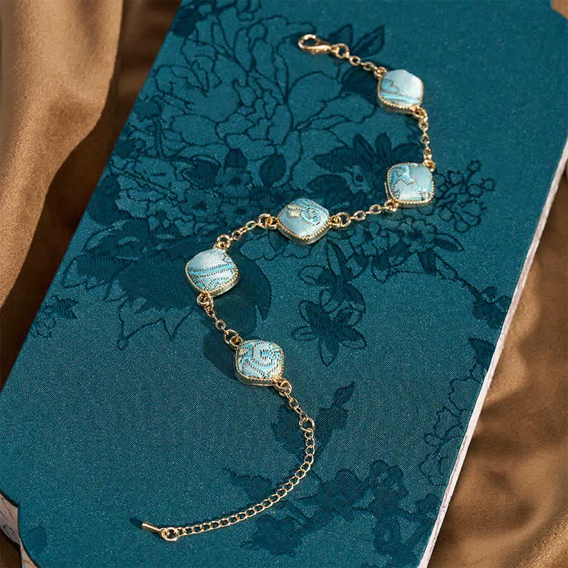 Buddha Stones Pulsera Copper Song Brocade Square Vintage Elegance - image 3