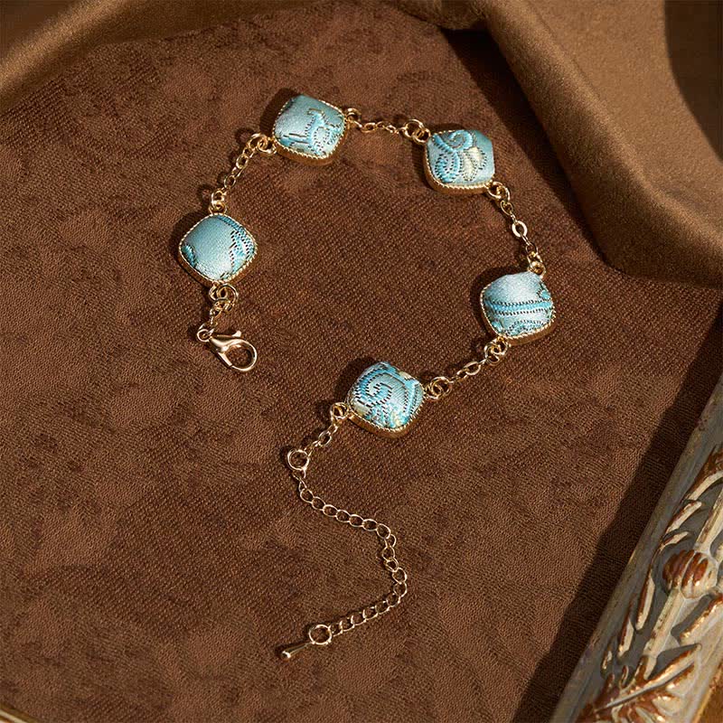 Buddha Stones Pulsera Copper Song Brocade Square Vintage Elegance - image 1