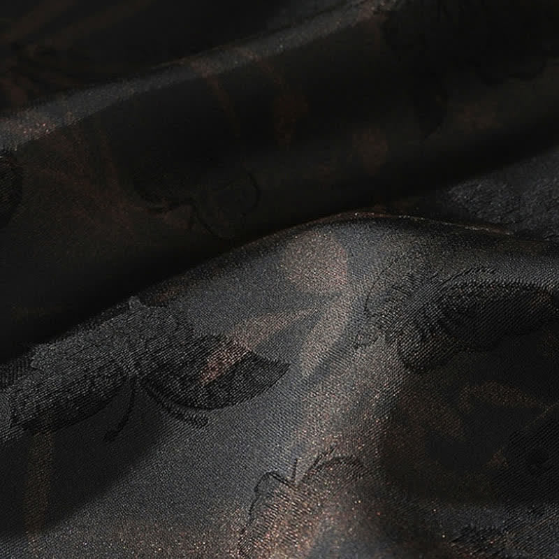 Buddha Stones Camisas de manga corta para hombre estilo Tang, informales, con cuello mandarín y estampado de mariposas de bambú, ideales para primavera y verano. - image 10