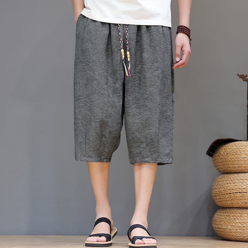 Buddha Stones Pantalones cortos de verano informales estilo boho con cordón ajustable y estampado abstracto para hombre, con bolsillo. - Gris claro - US/UK/AU48, EU58 (6XL) - image 13