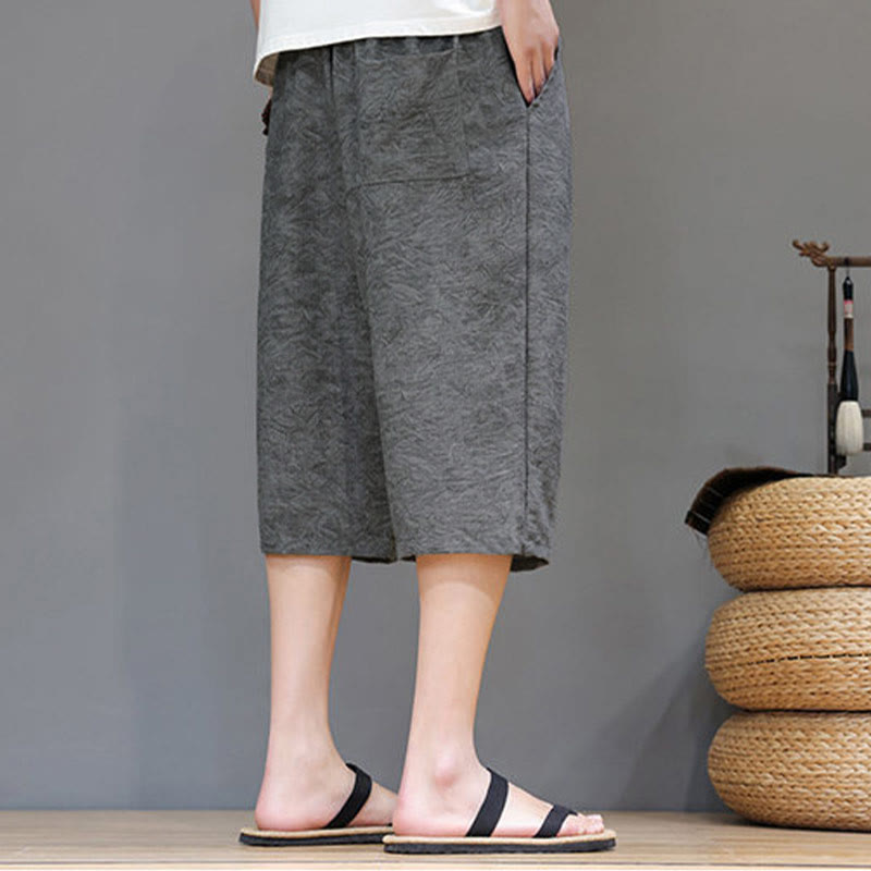 Buddha Stones Pantalones cortos de verano informales estilo boho con cordón ajustable y estampado abstracto para hombre, con bolsillo. - image 17