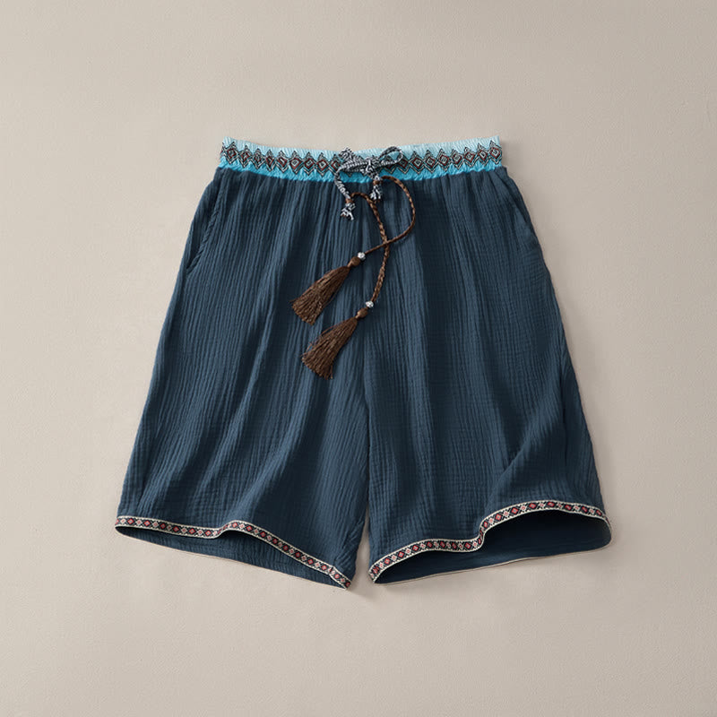 Bermudas geométricas de verano estilo bohemio con cordón ajustable y estampado de Buddha Stones para hombre, con bolsillos. - Marina de guerra - US/UK/AU44, EU54 (3XL) - image 7
