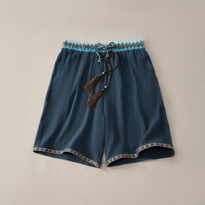 Bermudas geométricas de verano estilo bohemio con cordón ajustable y estampado de Buddha Stones para hombre, con bolsillos. - Marina de guerra - US/UK/AU44, EU54 (3XL) - image 7