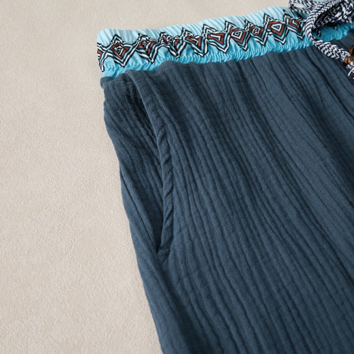 Bermudas geométricas de verano estilo bohemio con cordón ajustable y estampado de Buddha Stones para hombre, con bolsillos. - image 10