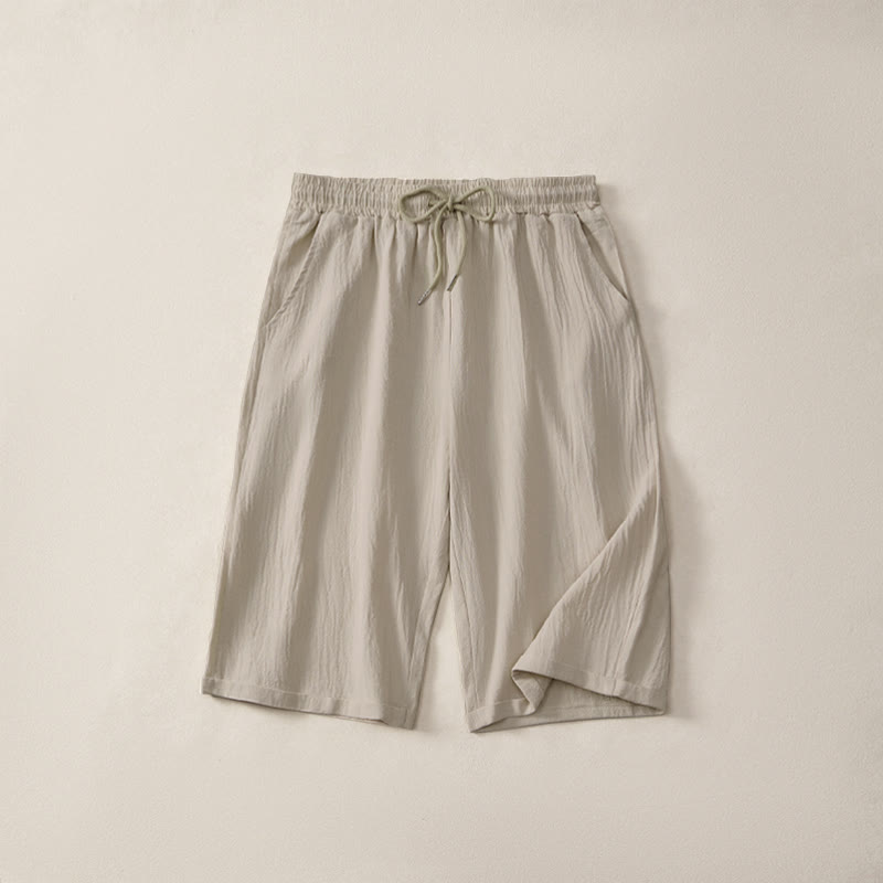 Pantalones cortos tipo bermudas informales de verano con cordón ajustable y estampado de Buddha Stones, para mujer, de pierna recta y con bolsillos. - Beige - US14, UK/AU18, EU46 (3XL) - image 0