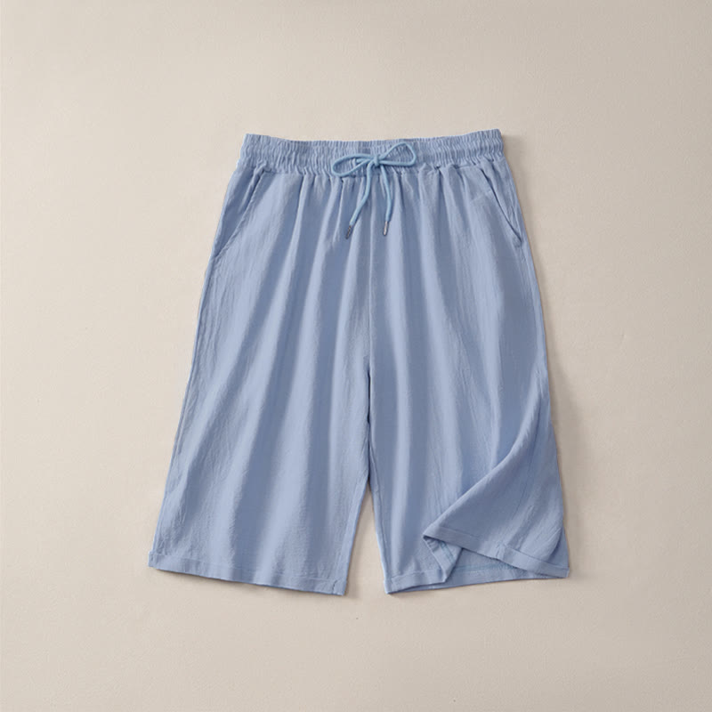 Pantalones cortos tipo bermudas informales de verano con cordón ajustable y estampado de Buddha Stones, para mujer, de pierna recta y con bolsillos. - Azul cielo claro - US14, UK/AU18, EU46 (3XL) - image 15