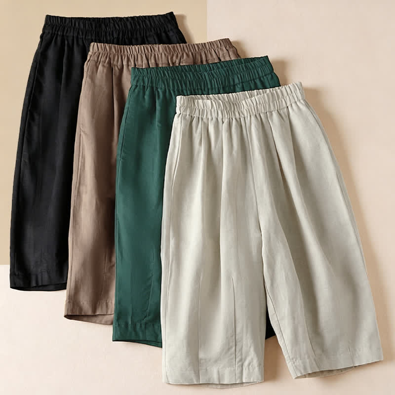 Buddha Stones Bermudas minimalistas informales de verano para mujer con bolsillos. - image 22