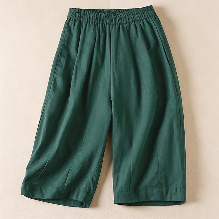 Buddha Stones Bermudas minimalistas informales de verano para mujer con bolsillos. - cian oscuro - US12, UK/AU16, EU44 (3XL) - image 17