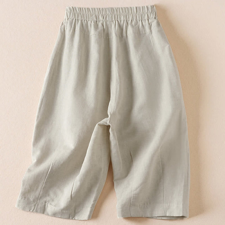 Buddha Stones Bermudas minimalistas informales de verano para mujer con bolsillos. - image 1