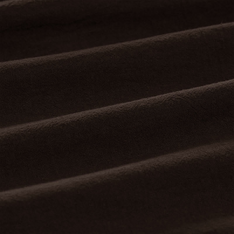 Buddha Stones Pantalones de mujer de algodón y lino con cintura elástica y bolsillos, con ribete de contraste minimalista. - image 16
